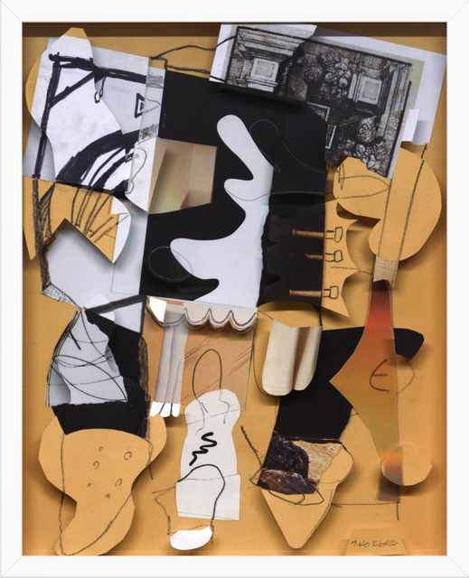 Revisionist Conclusions . relief collage: paper collage and drawing on 3 ply plexiglass . 15 x 12 x 3 in. framed . 2021