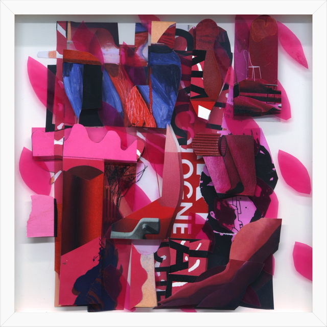 The Fire Next Time . paper collage on 2 ply plexi | 17 x 17 x 3 in. Framed . 2021