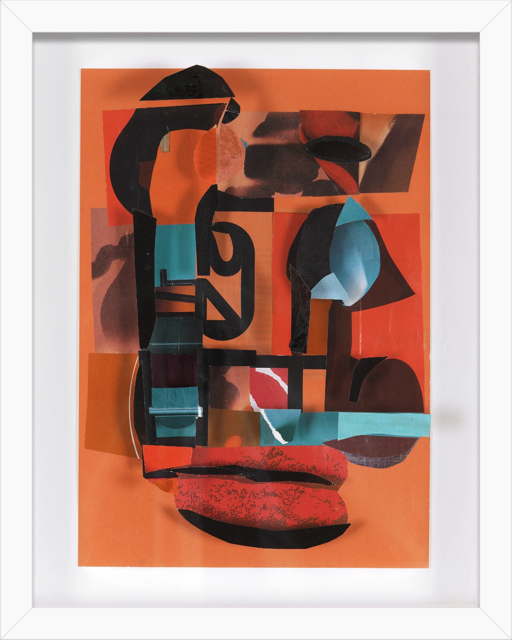 The Sum of Parts (Self-portrait) . paper collage on 3 ply plexi . 15 x 12 x 3 in. Framed