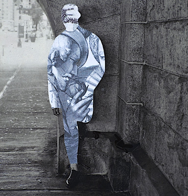 The First Thing We Noticed Was the Loss of the Sense of Smell - Corona Diary, paper collage, 2020