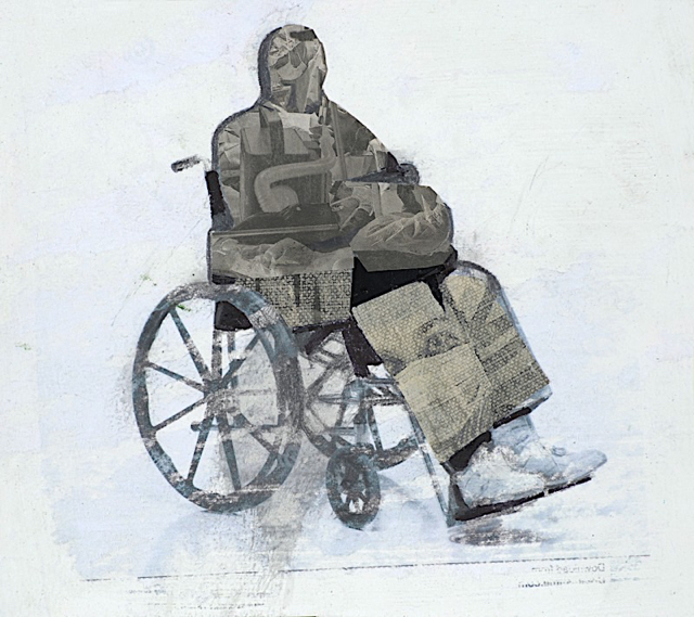 It Found Easy Prey in Our Elders I - Corona Diary, paper collage, 2020