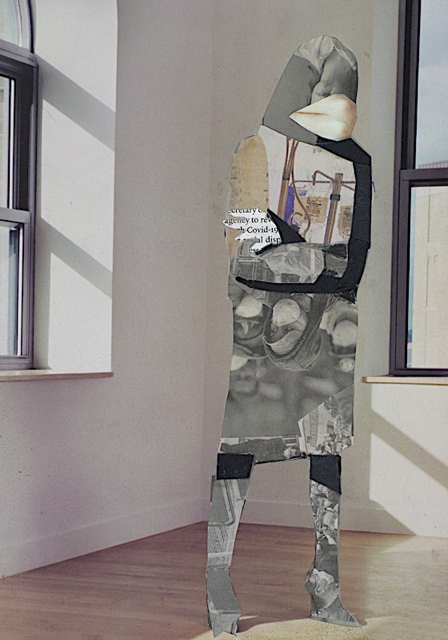 Our Only Safety Lay Within Our Four Walls - Corona Diary, paper collage, 2020
