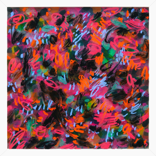 Broken English . acrylic on acryli . 3 x (17 X 17 inches) . 2020