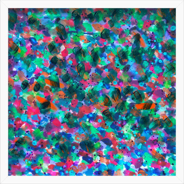 Molecular Theory .  acrylic on acrylic . 3 x (17 X 17 inches) .  2020