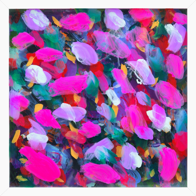 The End of the Beginning . acrylic on plexiglass . 3 x (17 X 17 inches) . 2020
