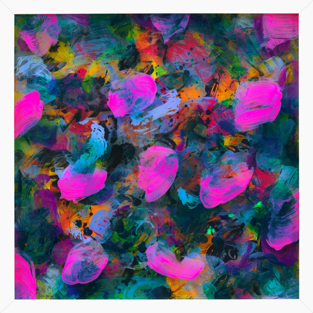 The Forseeable Present . acrylic on plexiglass . 3 x (17 X 17 inches) . 2020