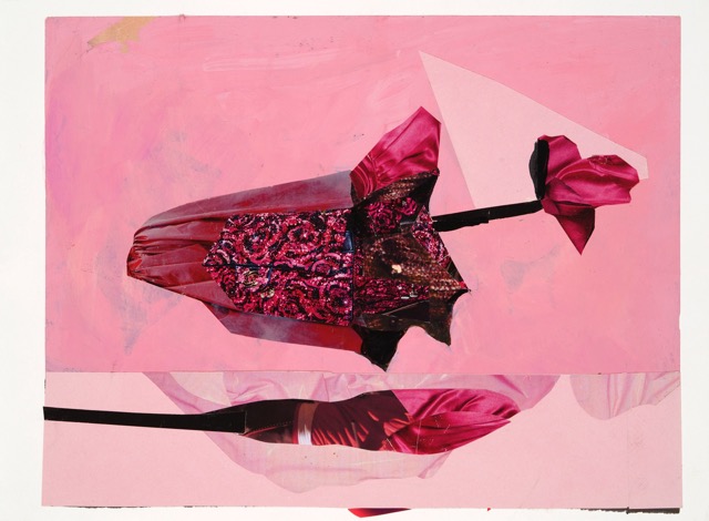 The Myth of Narcissus, 2022, Acrylic paint and paper collage, 11 X 15 inches (framed)