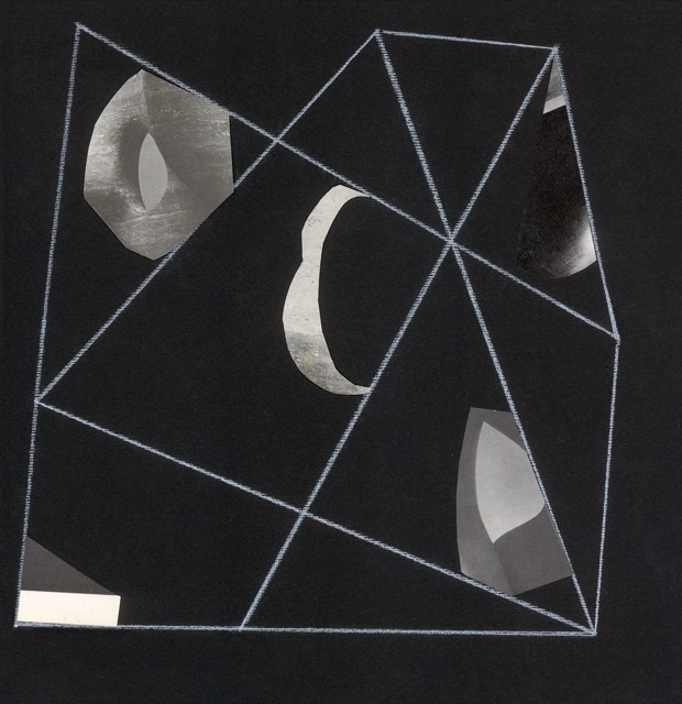 String Theory #1, 2019, Pencil drawing and paper collage, 11.75 X 11.25 inches (framed)