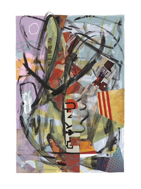 Une Semaine de Bont&eacute; Suite #2 (Tuesday/mardi), 30 x 22 inches, acrylic, paper collage on serigraph, 2019