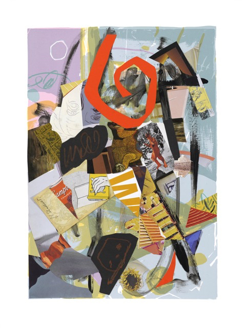 Une Semaine de Bont&eacute; Suite #6 (Saturday/samedi), 30 x 22 inches, acrylic, paper collage on serigraph, 2019