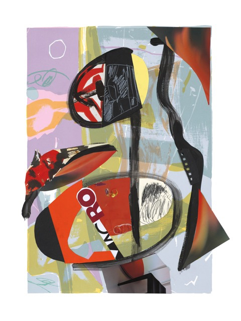 A Year of Kindness - February, 30 x 22 inches, acrylic, paper collage on serigraph, 2019 