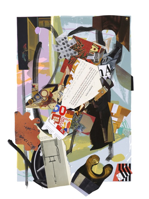 A Year of Kindness - March, 30 x 22 inches, acrylic, paper collage on serigraph, 2019 