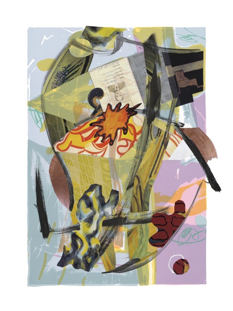 A Year of Kindness - May, 30 x 22 inches, acrylic, paper collage on serigraph, 2019 
