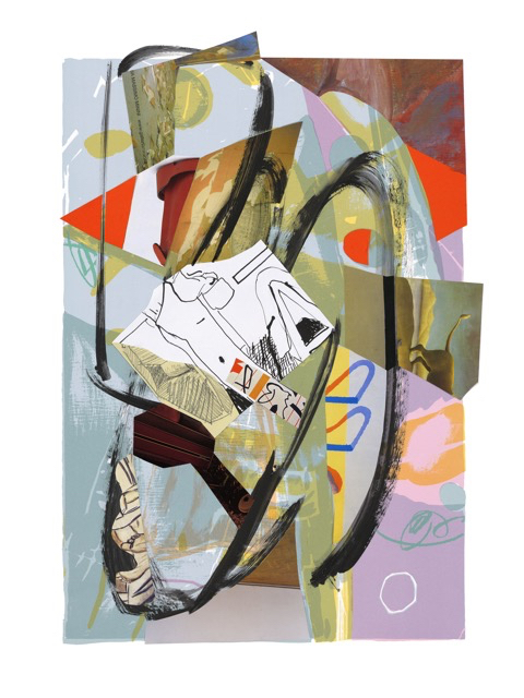 A Year of Kindness - June, 30 x 22 inches, acrylic, paper collage on serigraph, 2019 
