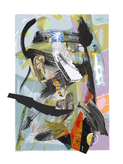 A Year of Kindness - November, 30 x 22 inches, acrylic, paper collage on serigraph, 2019 