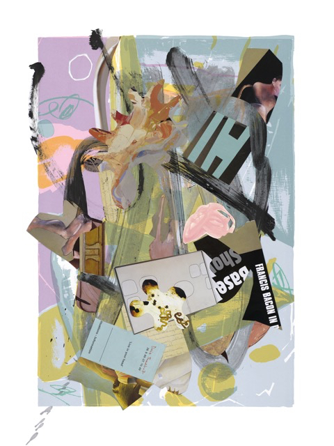 A Year of Kindness - December, 30 x 22 inches, acrylic, paper collage on serigraph, 2019 