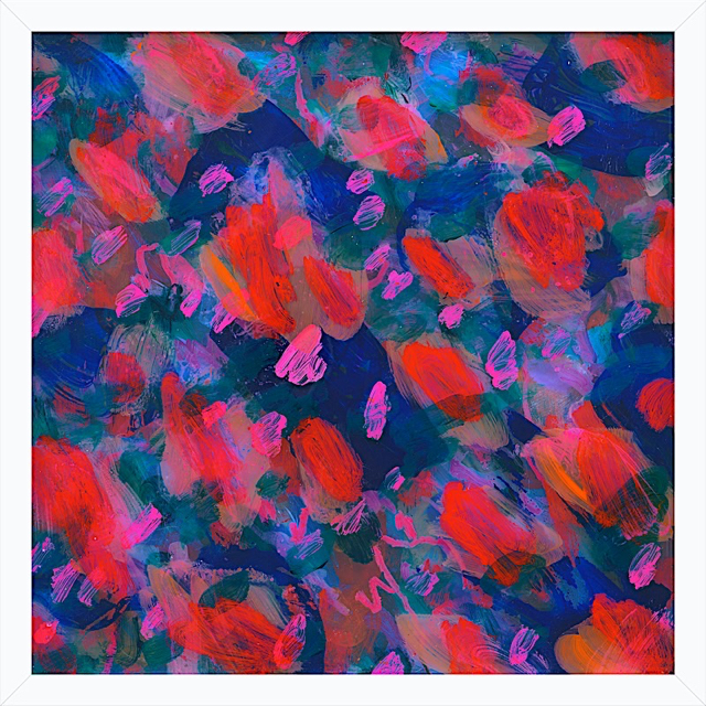 A Public Burning, acrylic on acrylic, 3 x (17 X 17 inches), 2020