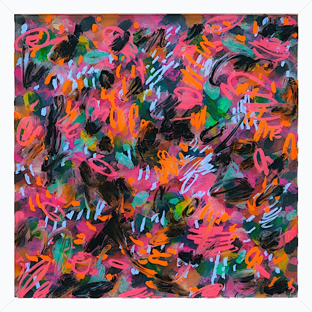 Broken English, acrylic on acrylic, 3 x (17 X 17 inches), 2020