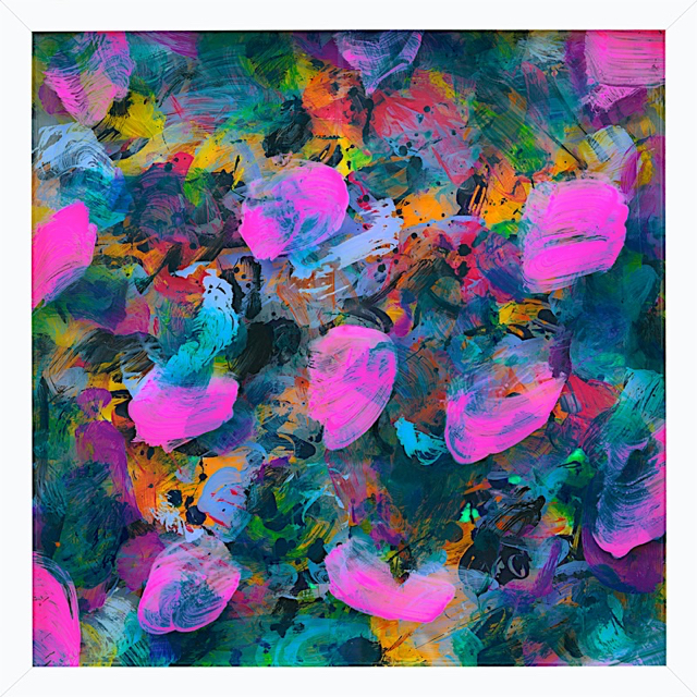 The Forseeable Present, acrylic on acrylic, 3 x (17 X 17 inches), 2020