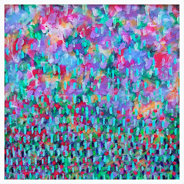 Beating the Devil's Wife, acrylic on acrylic, 3 x (31 X 31 inches), 2020
