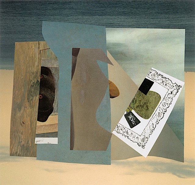 Tea with Paul Bowles, paper collage 7.8 x 8.25 inches, 2019