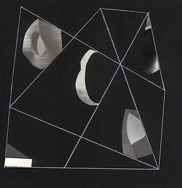 String Theory #1, paper collage, 11.75 x 11.25 inches, 2019