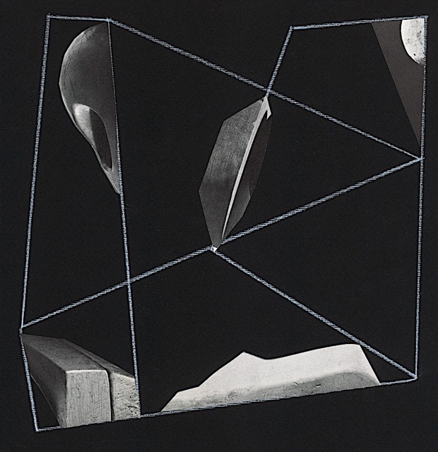 String Theory #2, paper collage, 11.75 x 11.25 inches, 2019