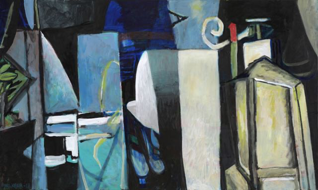 Dusk in Pere Lachaise, oil on canvas, 30 x 48 inches, November 2018