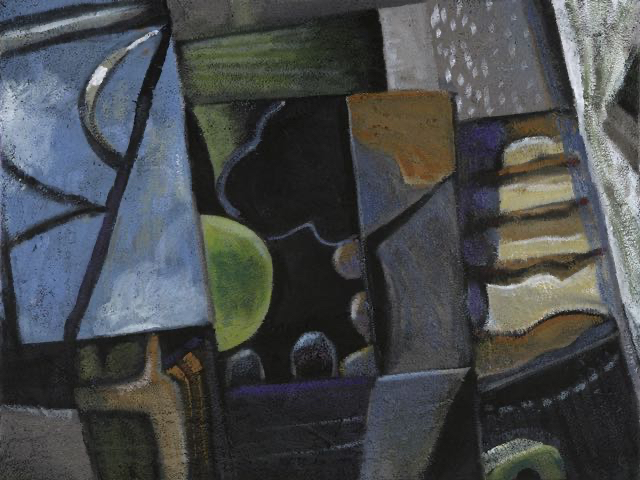 Memory Cave, acrylic on sand, 30 x 40 inches, December 2018