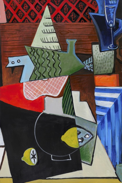 The Banquet, acrylic, oil and inkjet on canvas  60 x 40 inches, March 2018