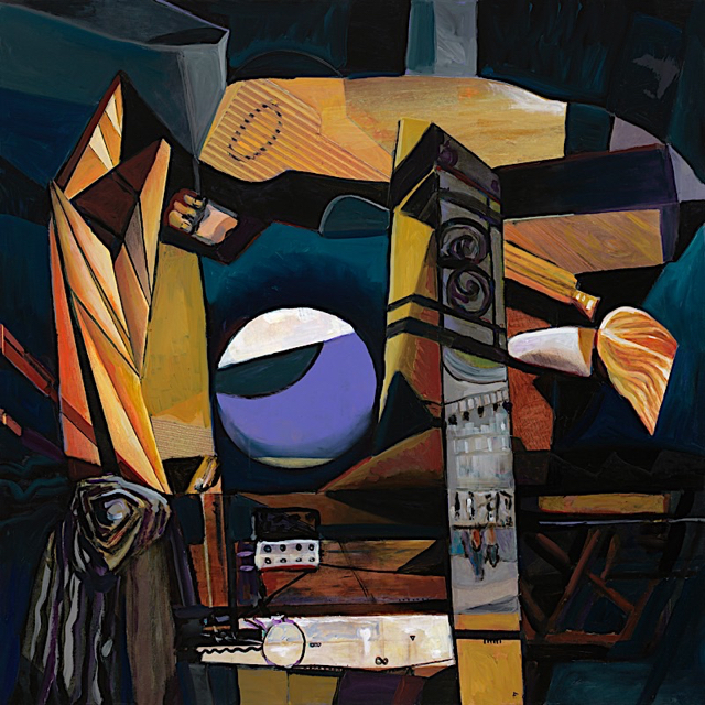 In Deep Nights I Dig for You, oil, acrylic and inkjet on canvas, 48 x 48 inches, 2019