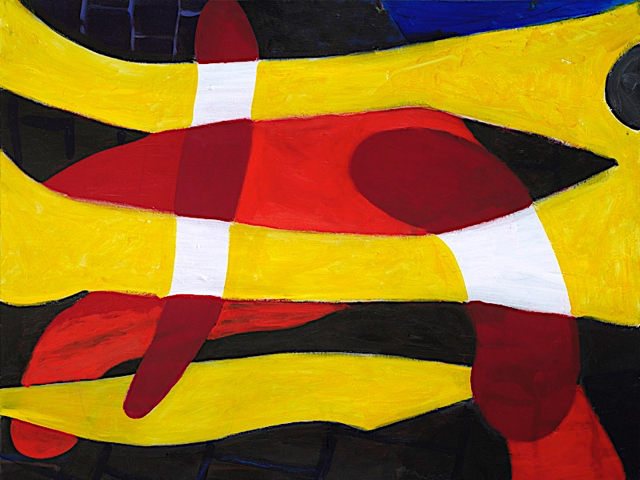 The Speed of Sight, acrylic and flashe on canvas, 30 x 40 inches, 2019