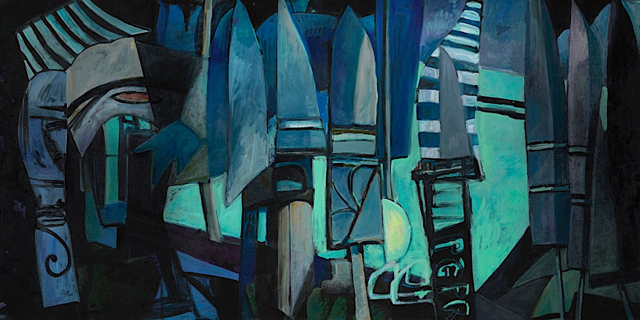 Processional, oil on canvas, 60 x 120 inches, 2019