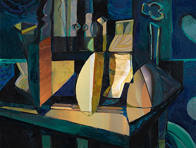 Table of Solice, oil and inkjet on canvas, 36 x 47.5 inches, 2019