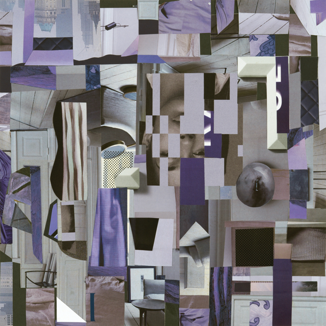 Gordian Logic, paper collage and drawing 19 x 19 inches framed 2023