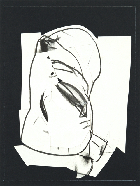 Octet #5, paper collage and drawing 19 x 16 inches framed 2023