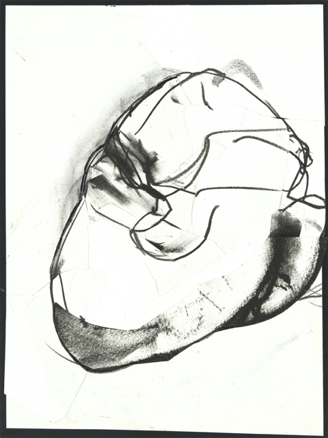 Octet #7, paper collage and drawing 19 x 16 inches framed 2023