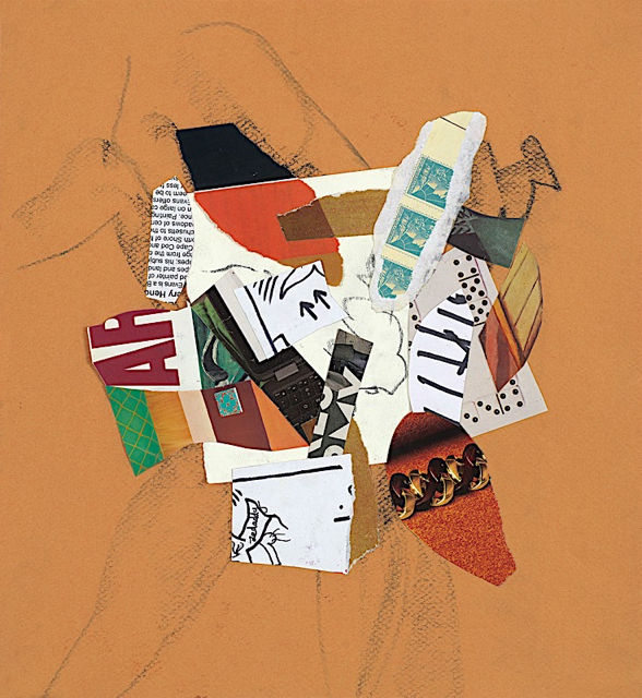 Chaos Theory, paper collage and pencil drawing, 12.25 x 11.25inches, July 2020
